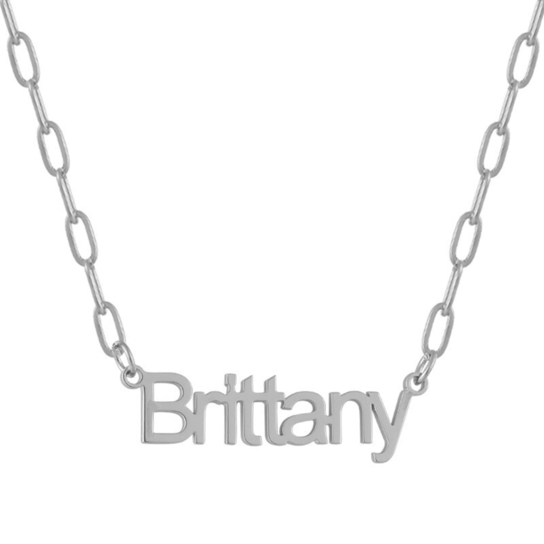 Custom/Personalized Paperclip Nameplate Necklace - EVRYJEWELS