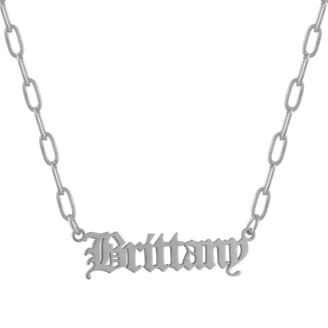 Custom/Personalized Paperclip Nameplate Necklace - EVRYJEWELS