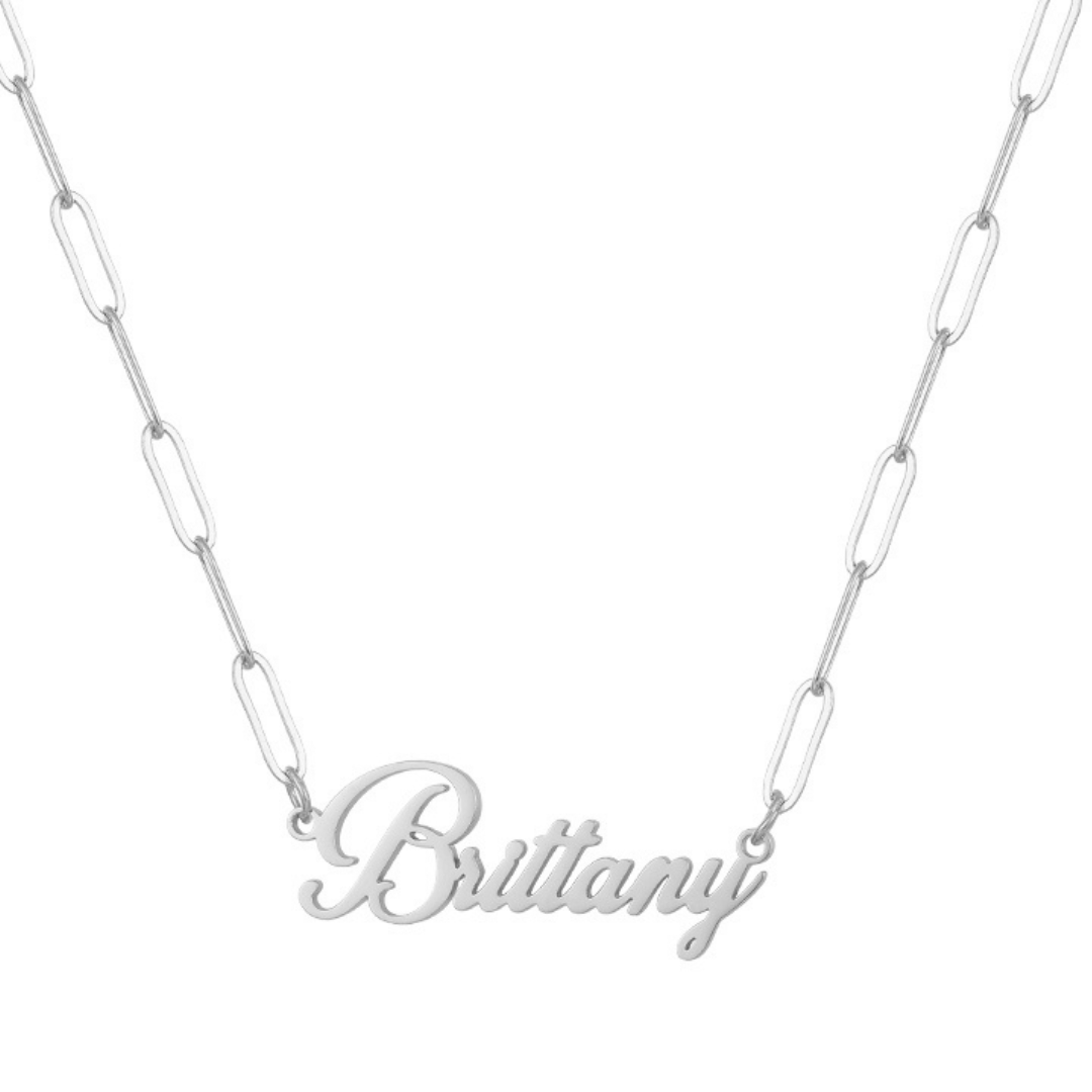 Custom/Personalized Paperclip Nameplate Necklace - EVRYJEWELS