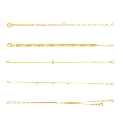 Wrist Edit Bundle: 5 Piece Bracelet and Hand Chain Bundle