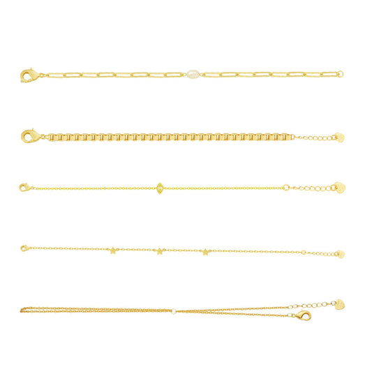 Wrist Edit Bundle: 5 Piece Bracelet and Hand Chain Bundle